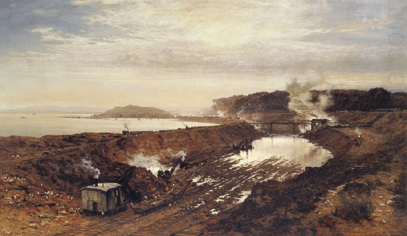 The Excavation of the Manchester Ship Canal, Benjamin Williams Leader